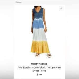 Faherty Sapphira Colorblock Tie Dye Maxi Dress